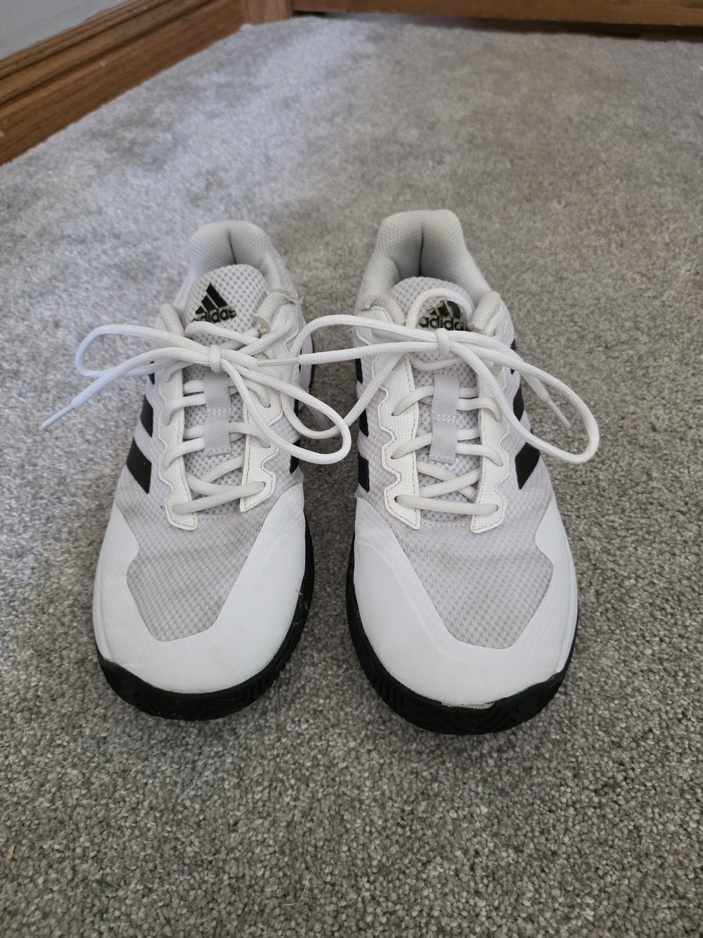 Adidas Men's White & Black Volleyball / Court Shoes